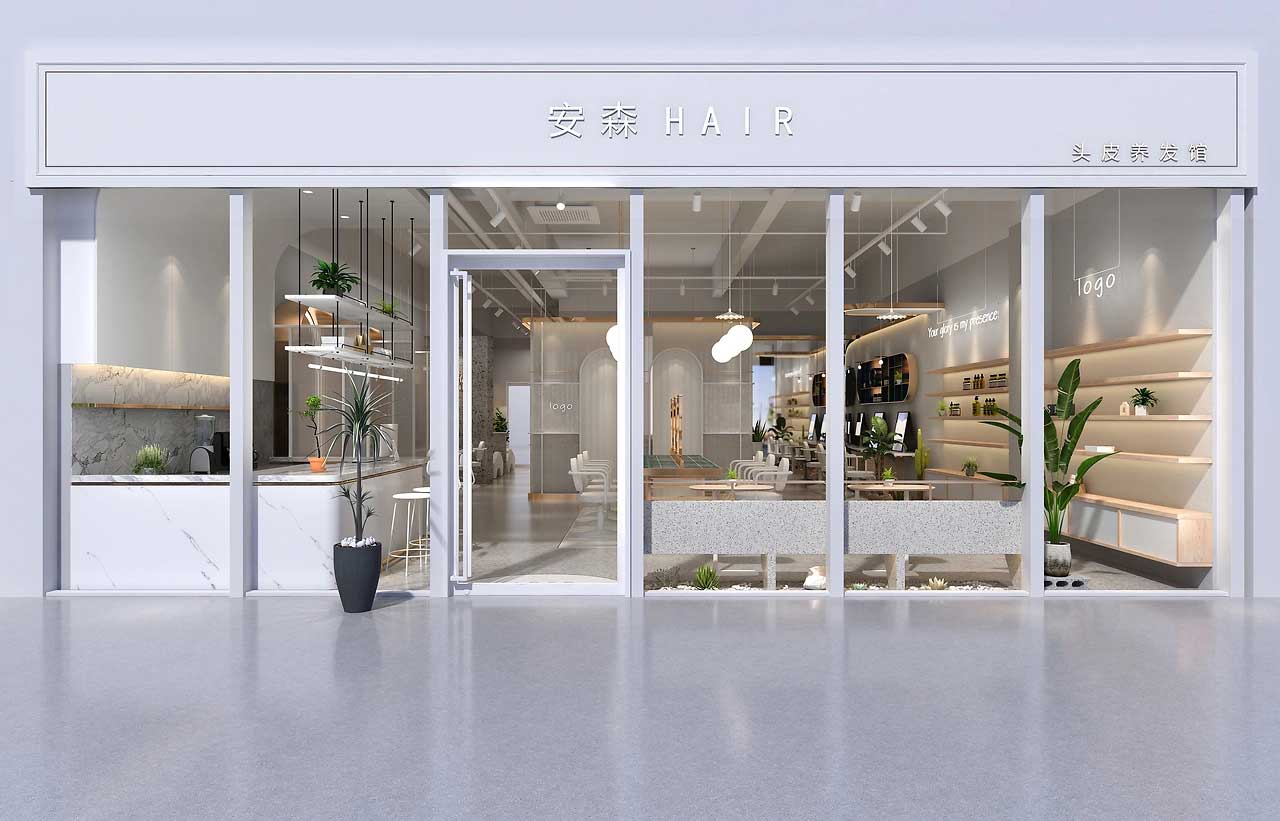 125平米鄭州美容美發(fā)店面裝修設計效果圖