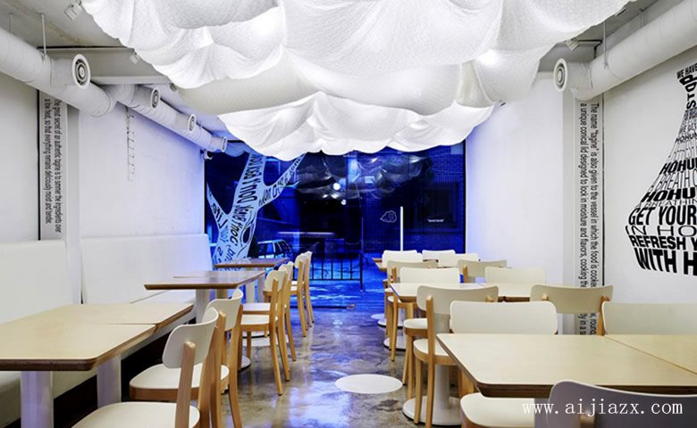 熱門(mén)的白色創(chuàng)意主題餐館裝修效果圖
